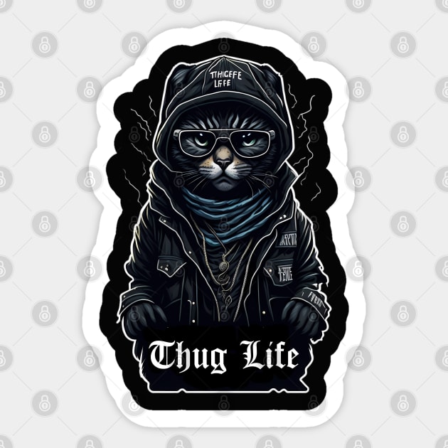 Cat Thug Life It Chose me Sticker by DrollDrifter